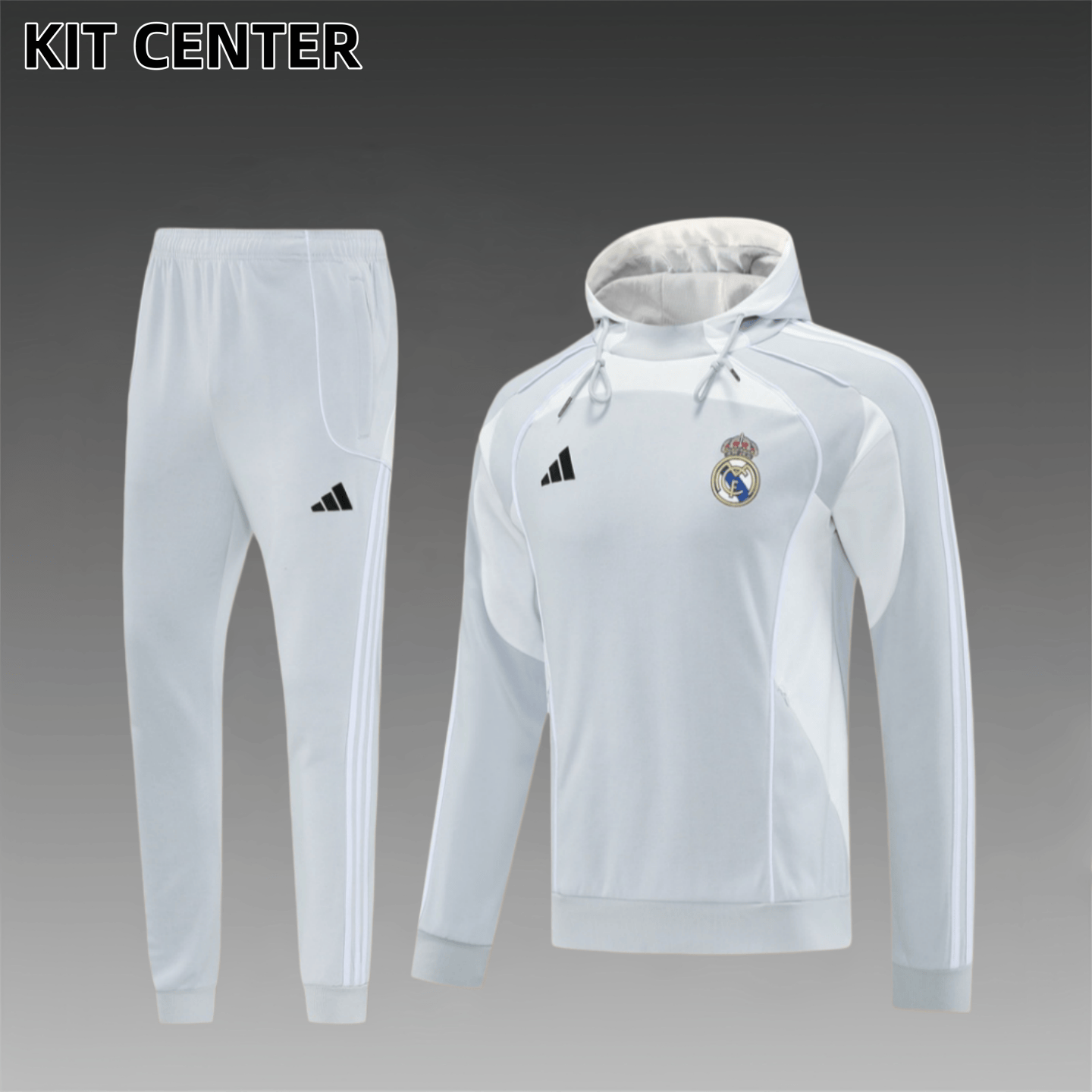 25/26 Real Madrid hoodie Full Zipper Training Suit (Adult Set)