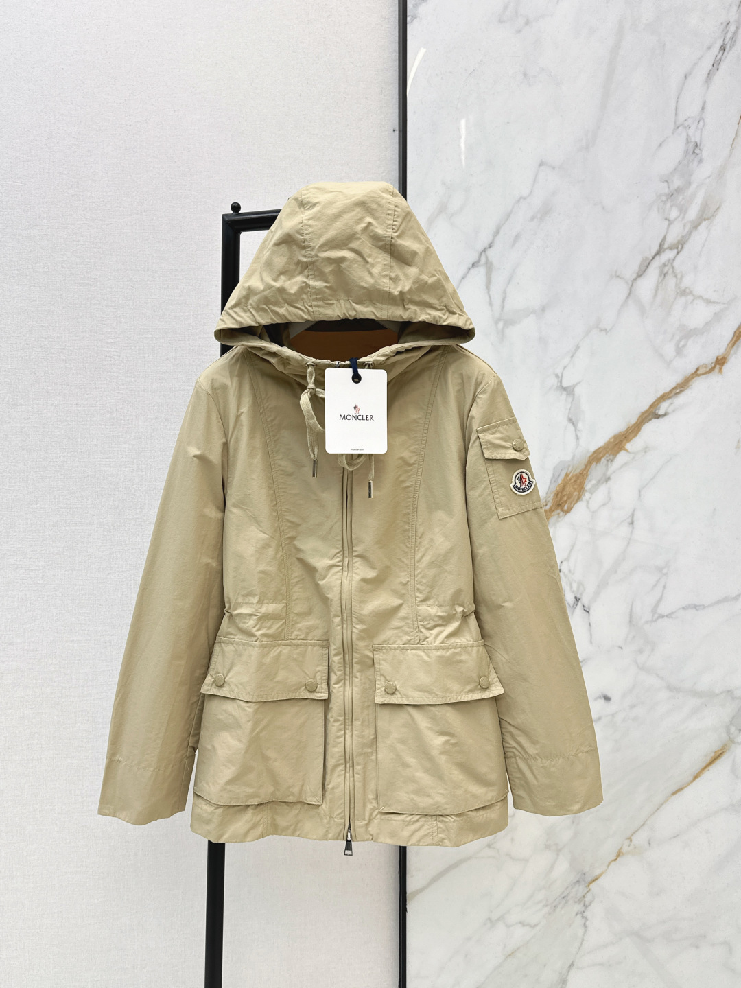 Moncler 2026 Autumn Winter Women's Jackets Polyester Hooded Tassel Zipper Casual Slim Woman's Coats MKDFWJ26013