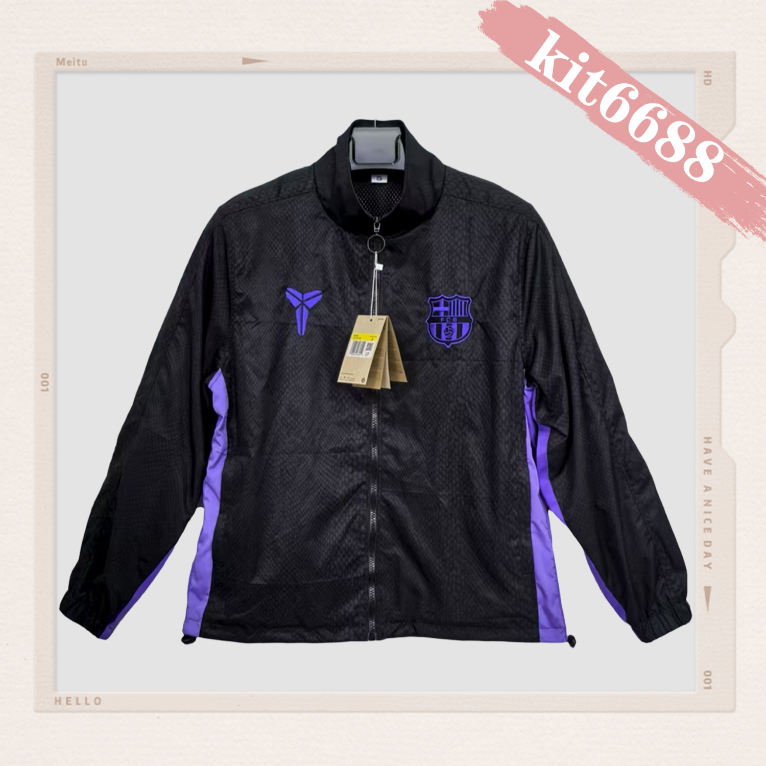 2025/2026 Barcelona Black Mamba Co-branded Windbreaker Jacket