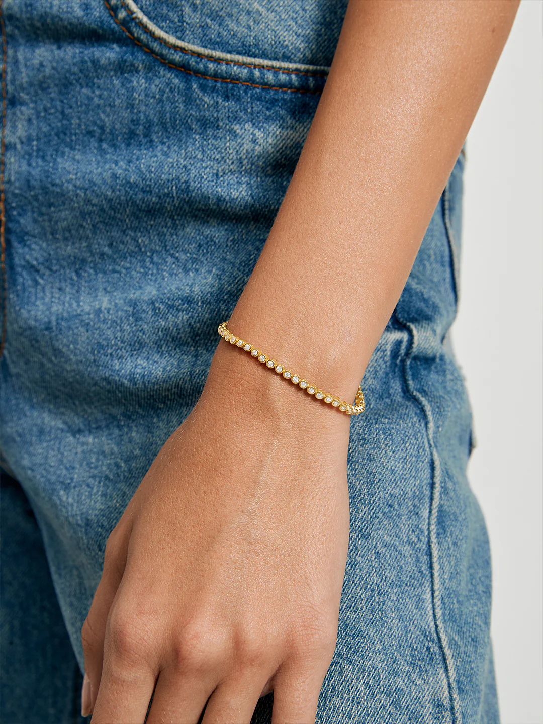 Bezel Sapphire Tennis Bracelet