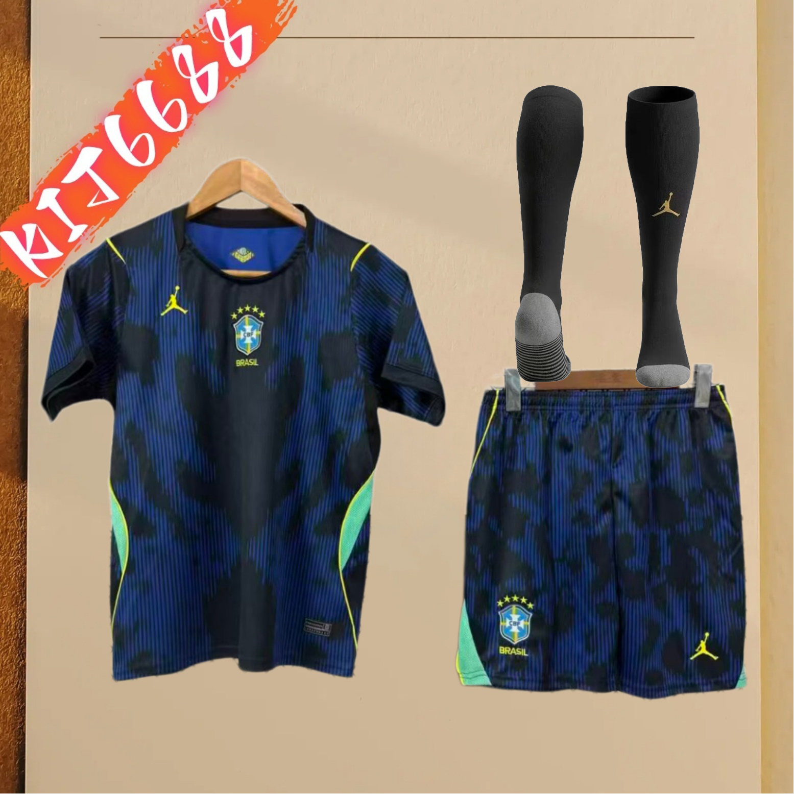 26/27 Brazil home  Football Shirt Adult Kids Kit socks