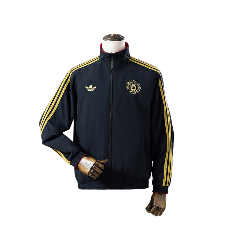 2026 Manchester United Reversible Jacket Windbreaker - black & red