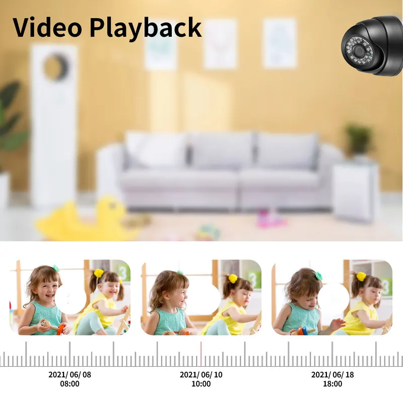 8MP Indoor Audio IP Camera 4K H.265 POE HD 24 LED IR Dome Security Night Vision 5MP CCTV Camera for Video Surveillance System