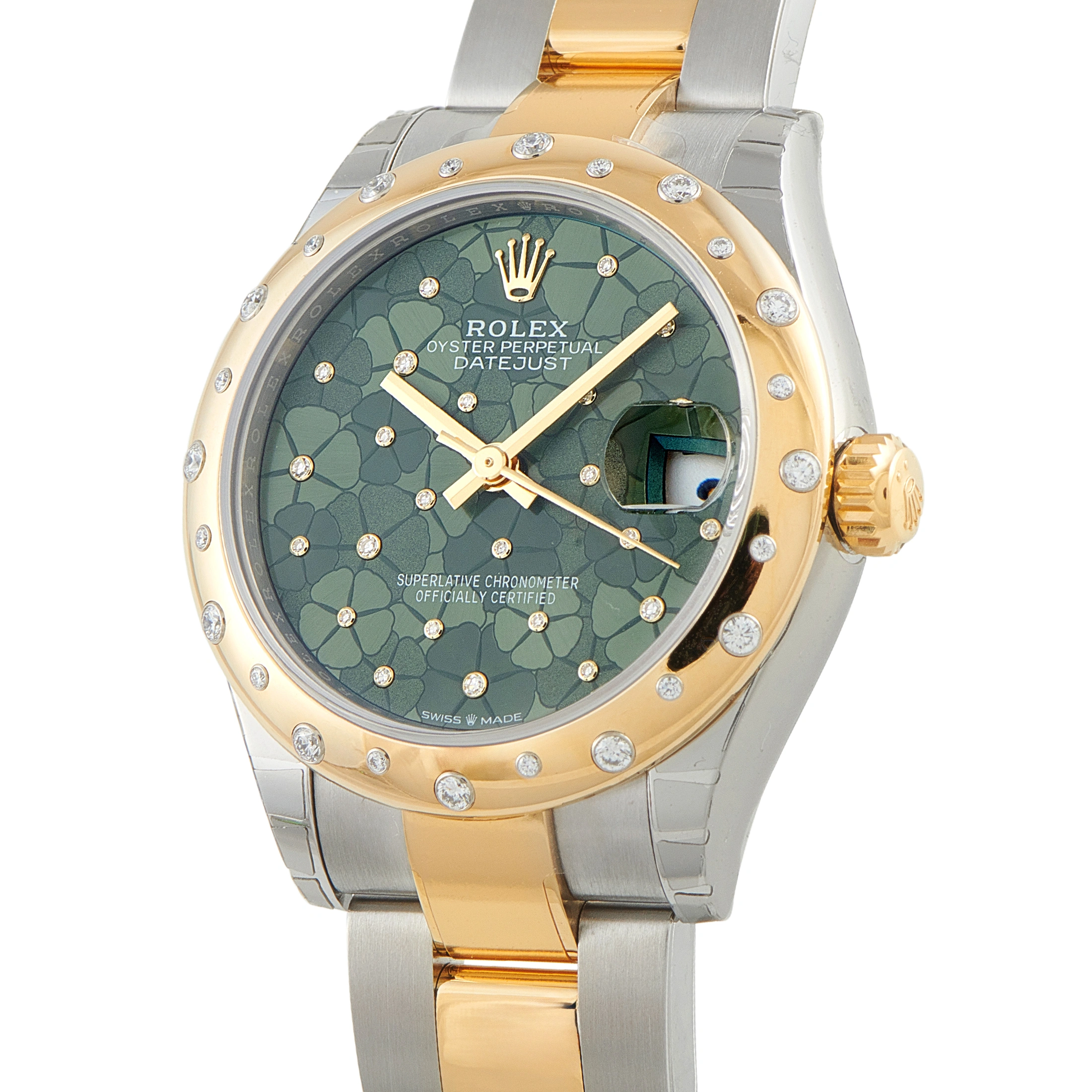RolexDatejust 31 Olive Green Floral Dial Two-Tone Watch 278343RBR-0031