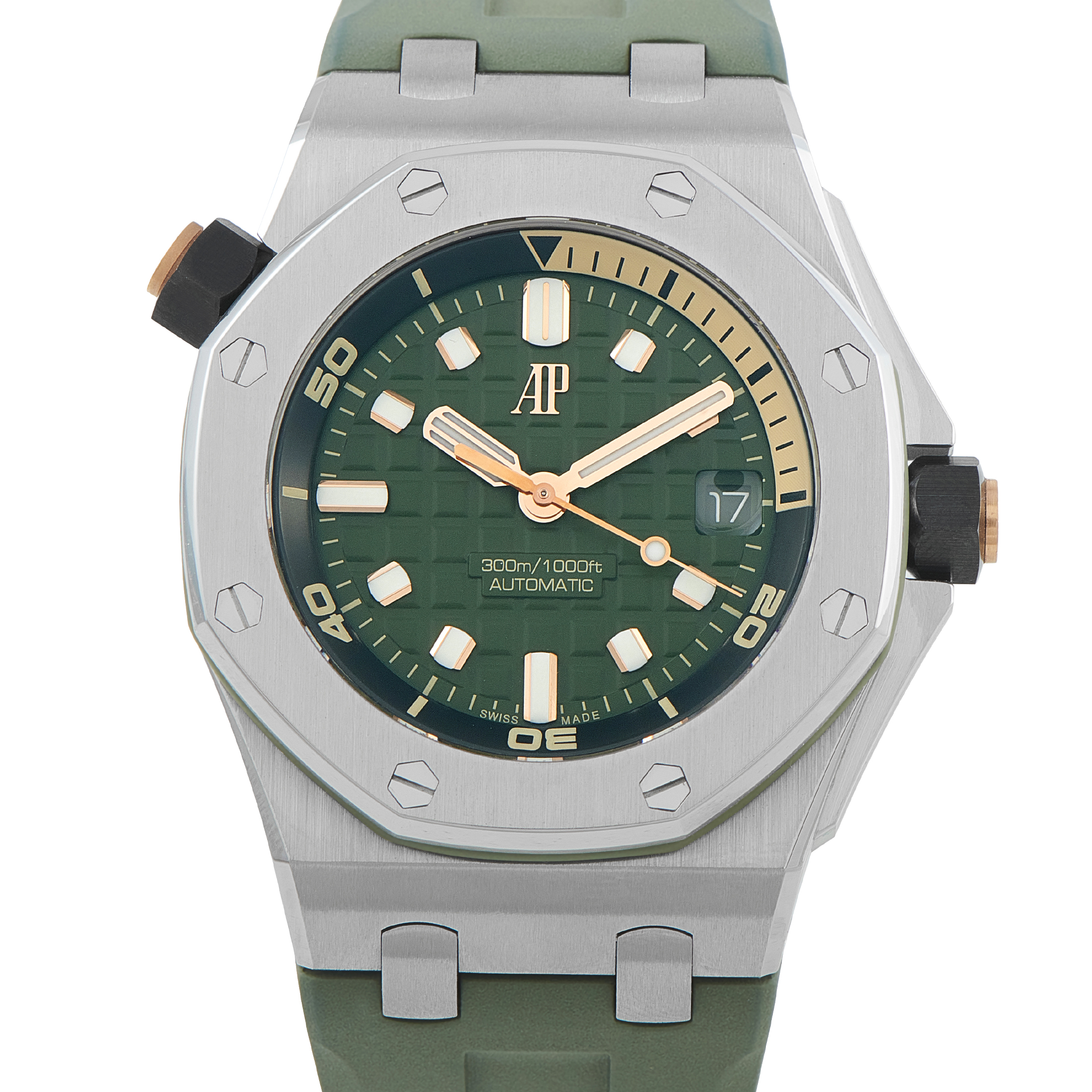 Audemars PiguetRoyal Oak Offshore Diver Khaki Steel Watch 15720ST.OO.A052CA.01
