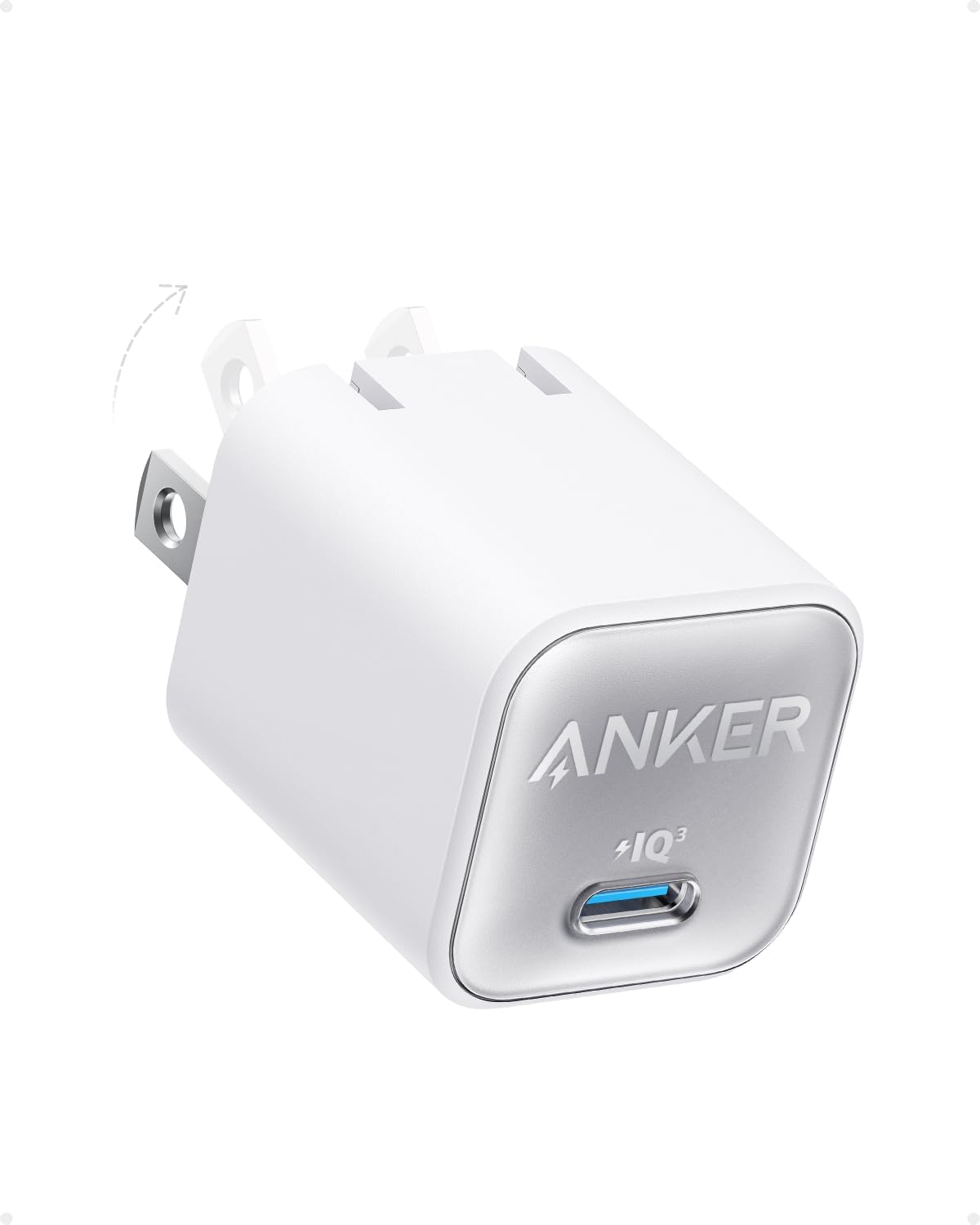 Anker 30W GaN USB C Charger, Foldable PD Fast Charger Block for iPhone, Android Phones