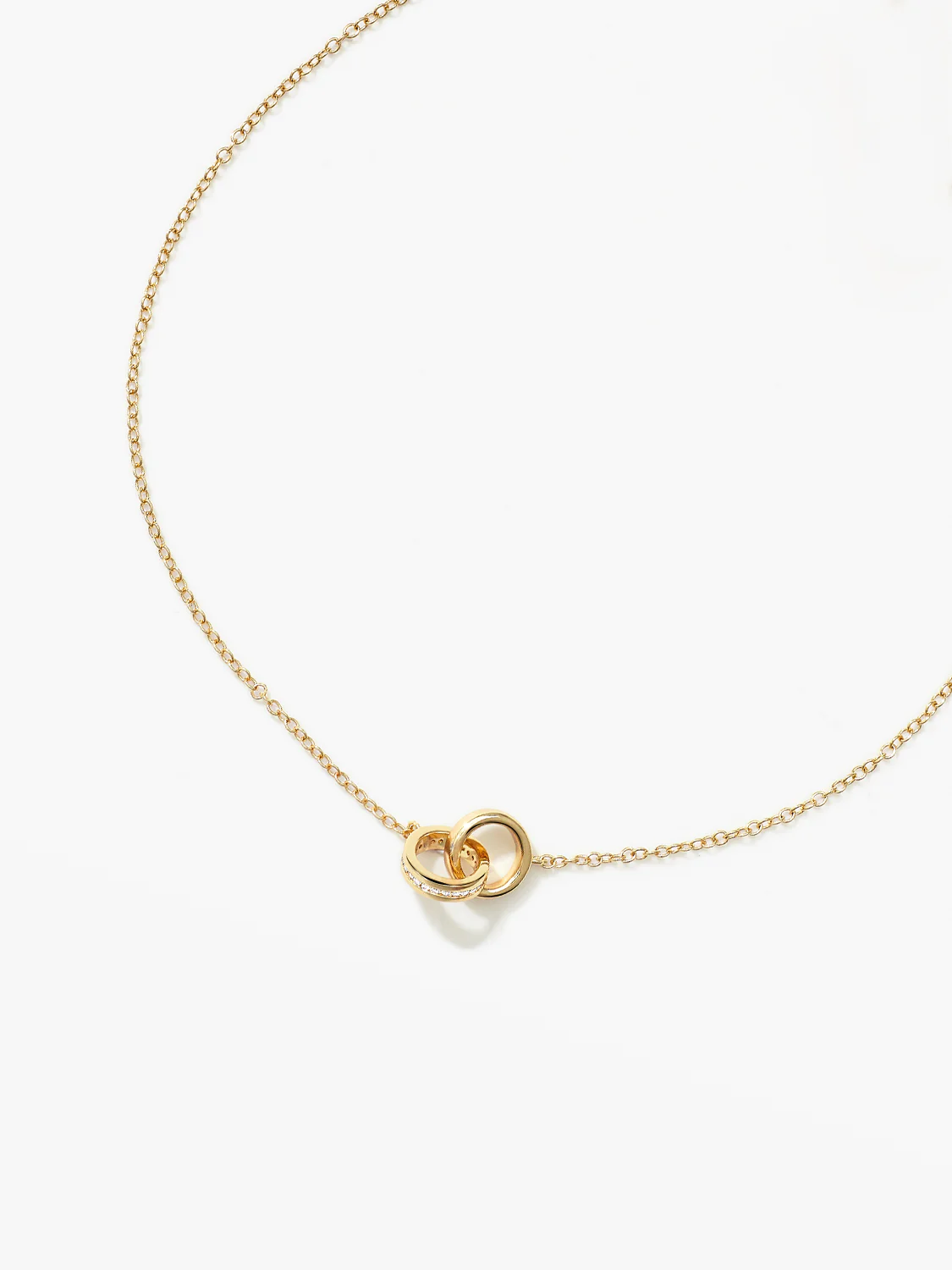 Pave Interlocking Double Circle Necklace