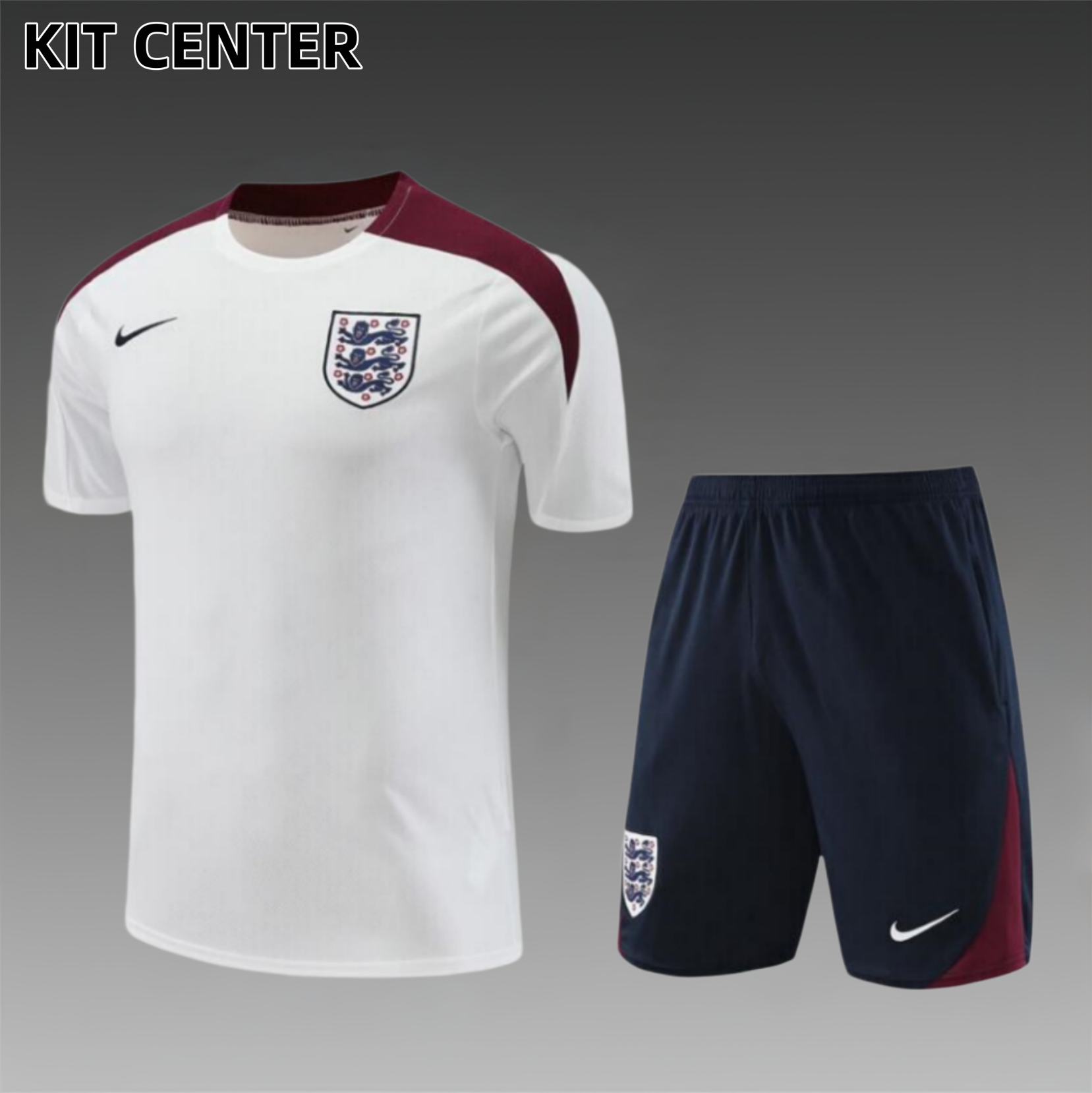 24/25 England white Adult Short Sleeve Training Wear ( Adult kit Kids )