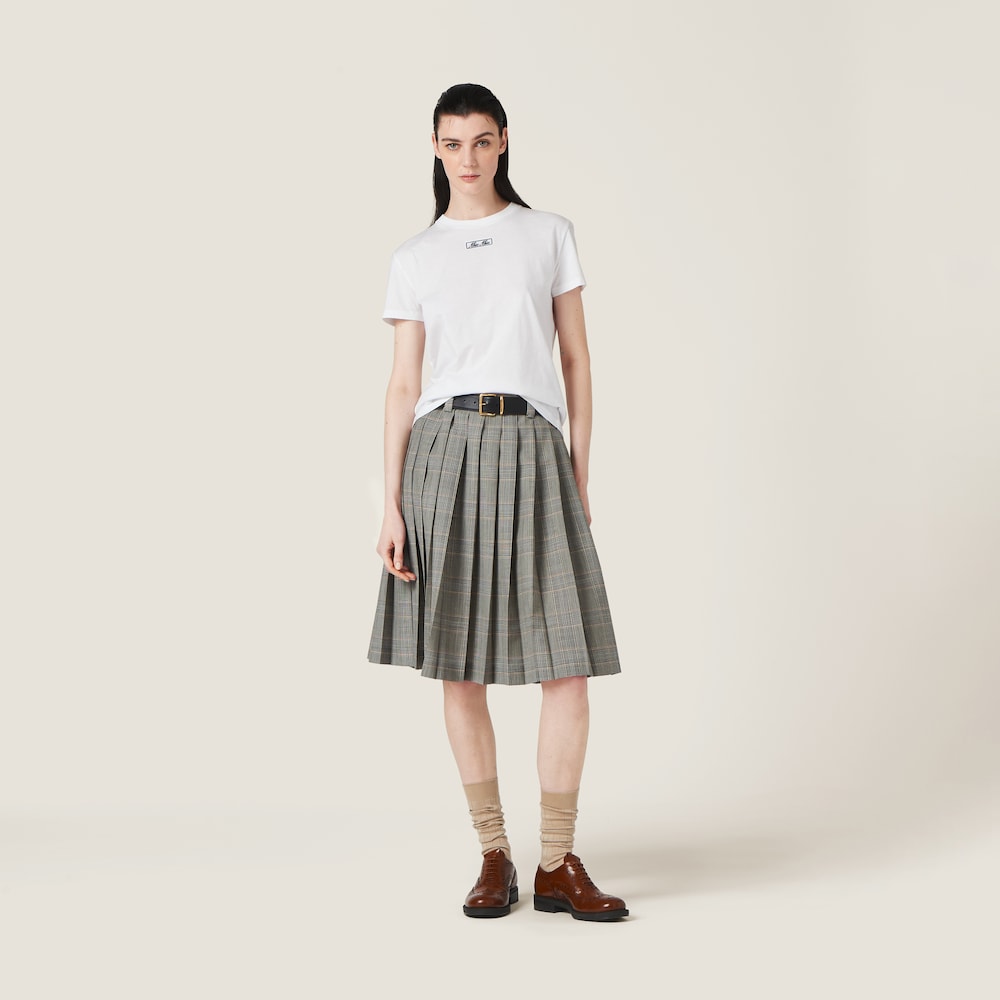 Embroidered cotton jersey T-shirt