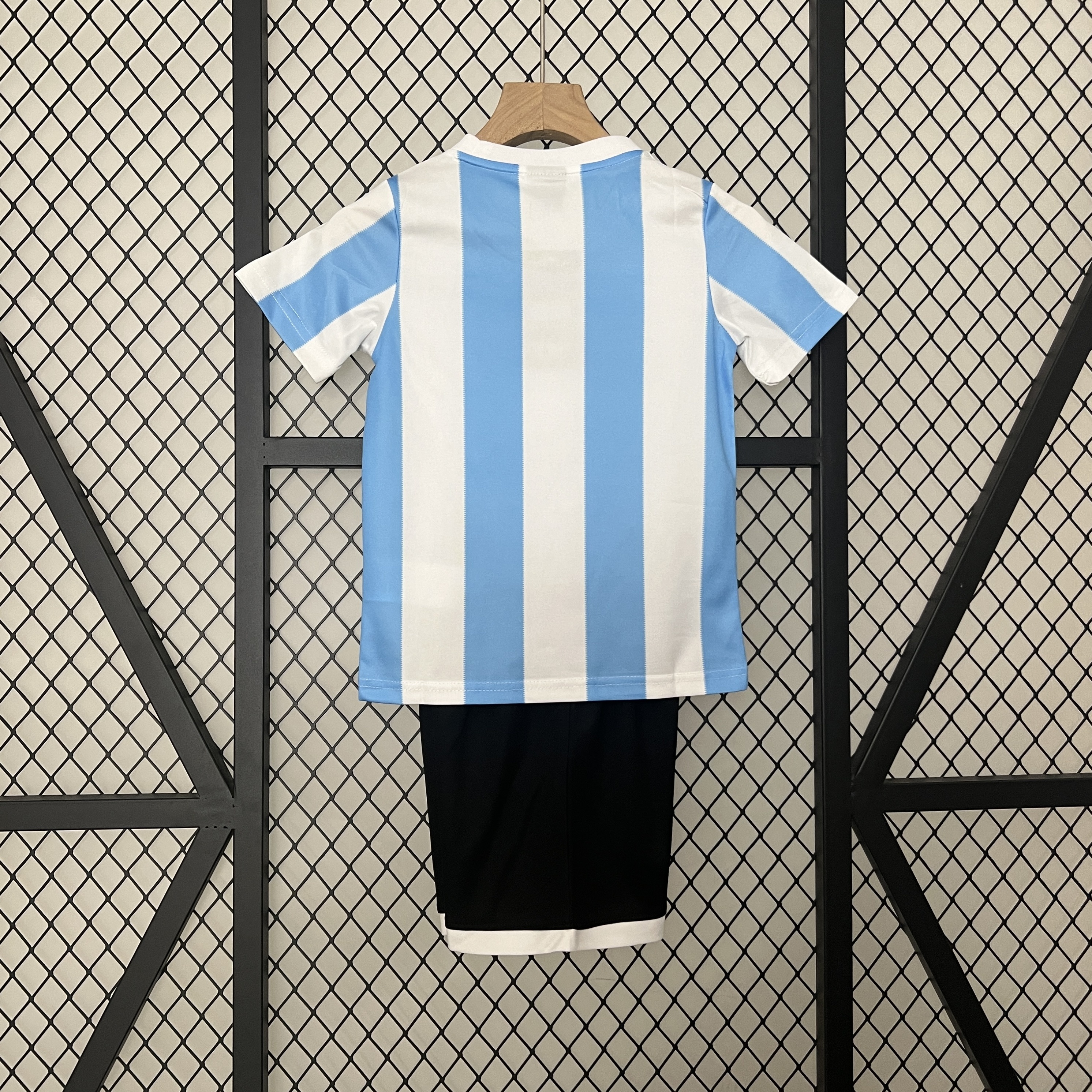 1986 Argentina Home Retro  Football Shirt ( Kids Kit )