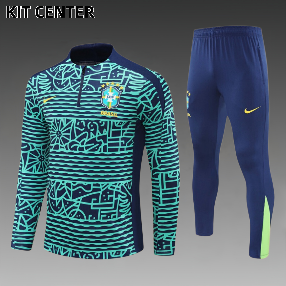 25/26 Brazil Hu Lanse Half Zip Training Kit (Adult Kids Kit)