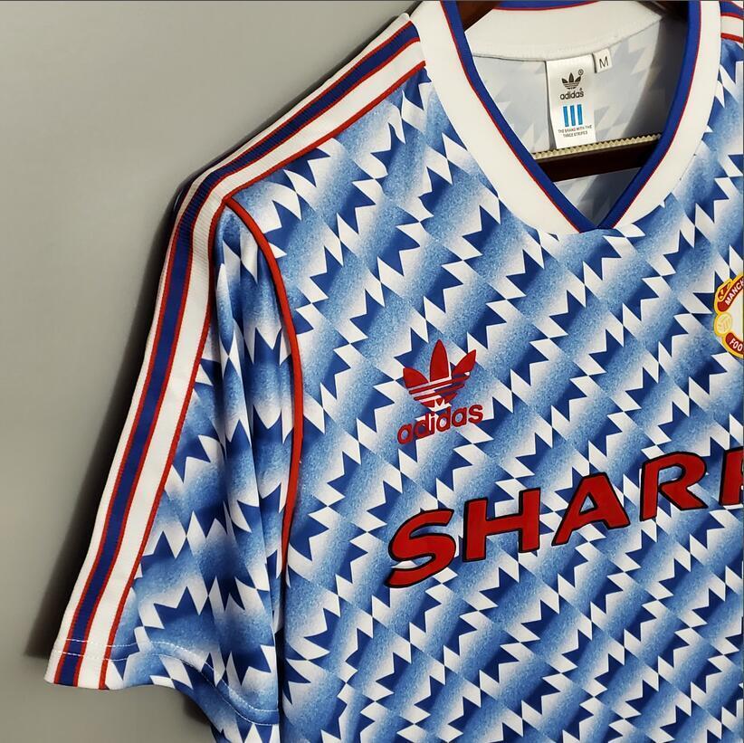 90/92Manchester United Away  retro football jersey