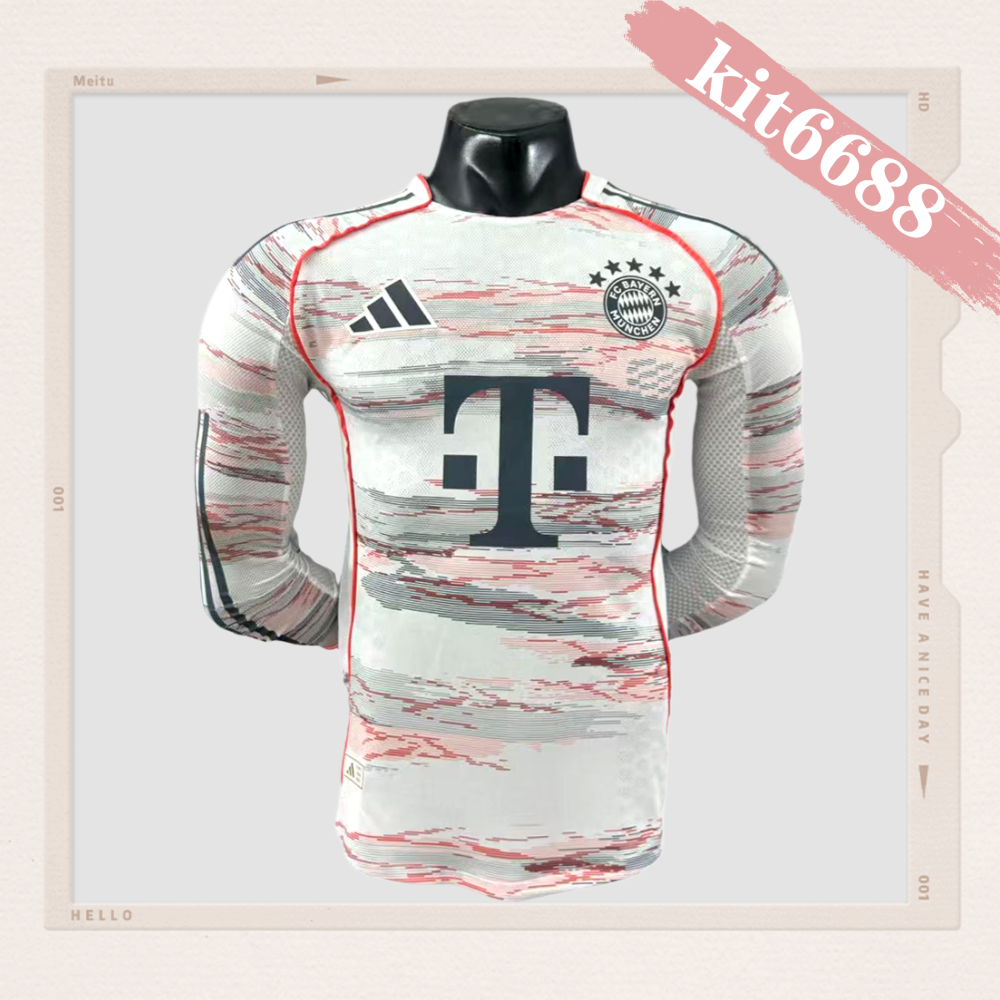 2025/2026 Bayern Munich Away Long Sleeve Football Shirt (Player Edition)