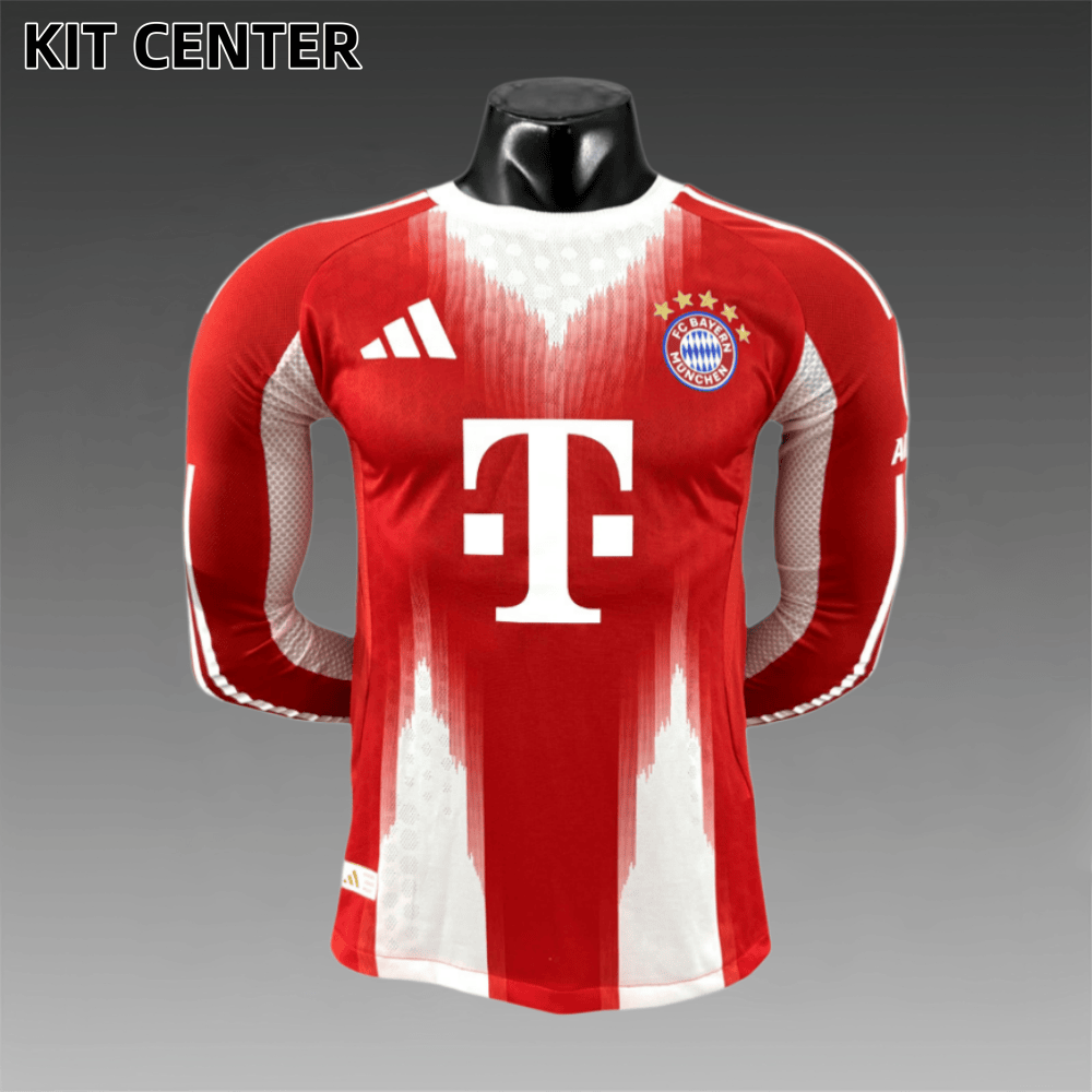 2025/2026 Bayern Munich Home Long Sleeve Football Shirt (Player Edition)