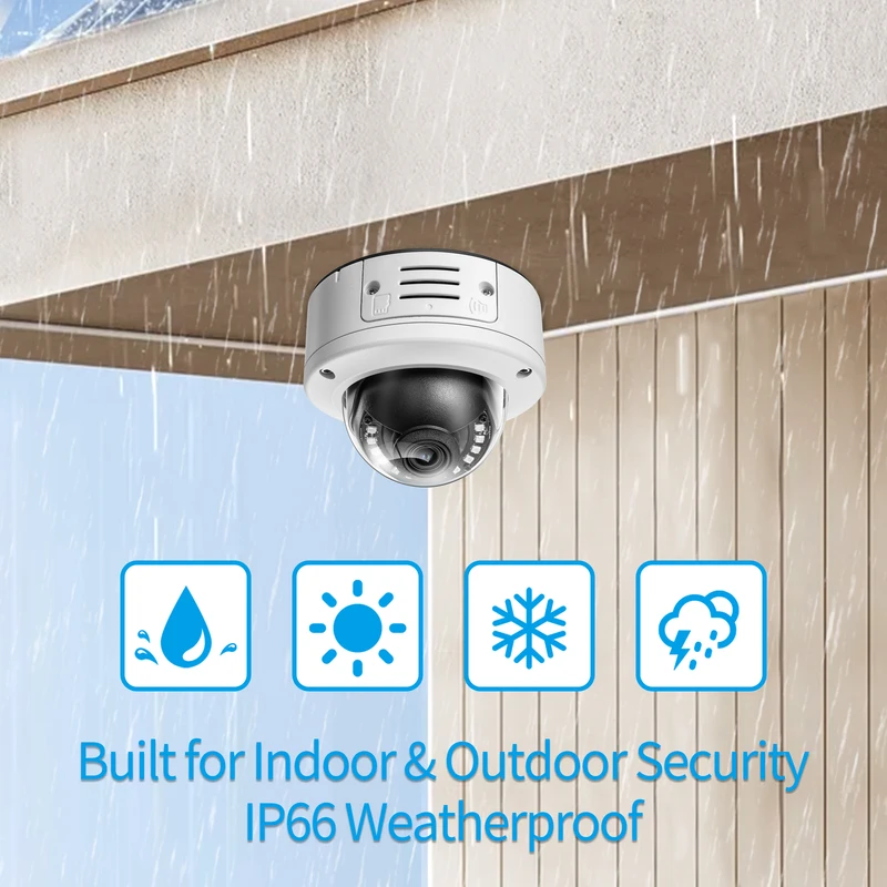 Gadinan 8MP 4K POE IP Camera Vandal-proof Outdoor 5MP 2-Way Audio H.265 Onvif Metal Dome Wired CCTV Security Video Surveillance