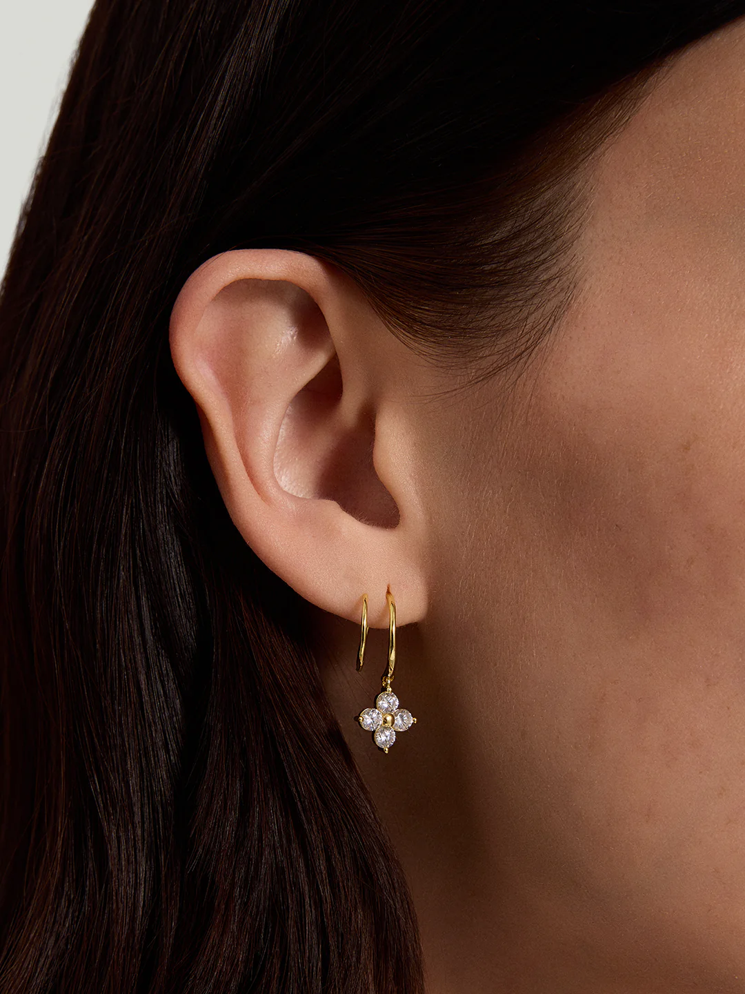 Sapphire Cluster Double Hoops