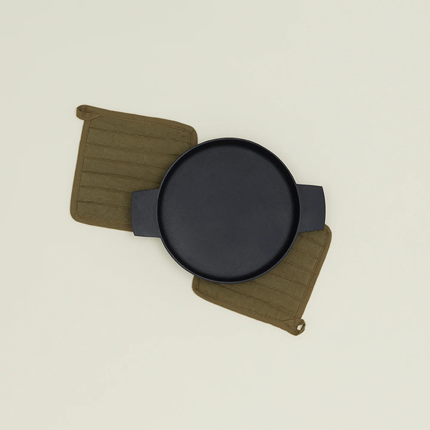 Simple Linen Pot Holders, Set of 2 - Olive