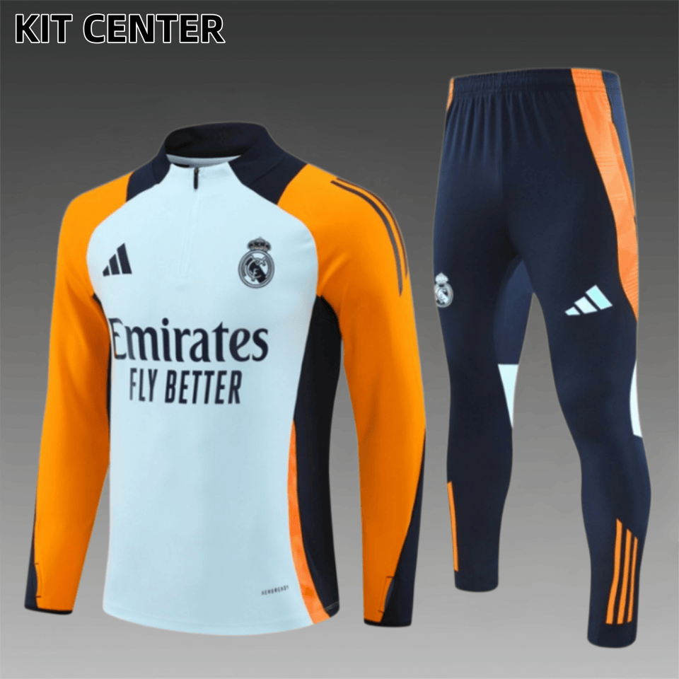24/25 Real Madrid Light BlueHalf Zip Training Kit (Adult Kids Kit)