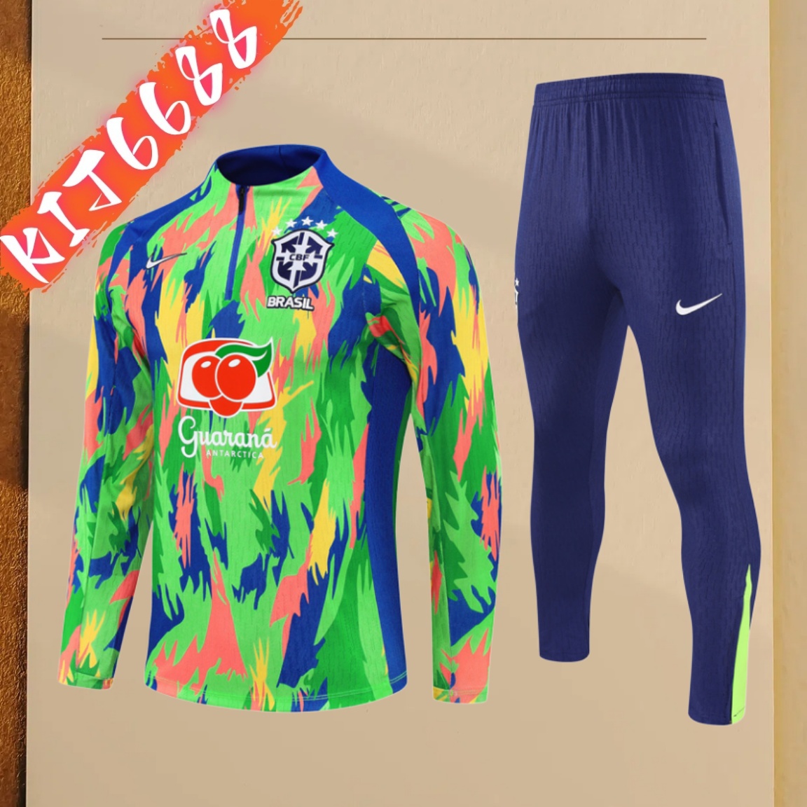 25/26 Brazil turquoise Half Zip Training Kit (Adult Kids Kit)