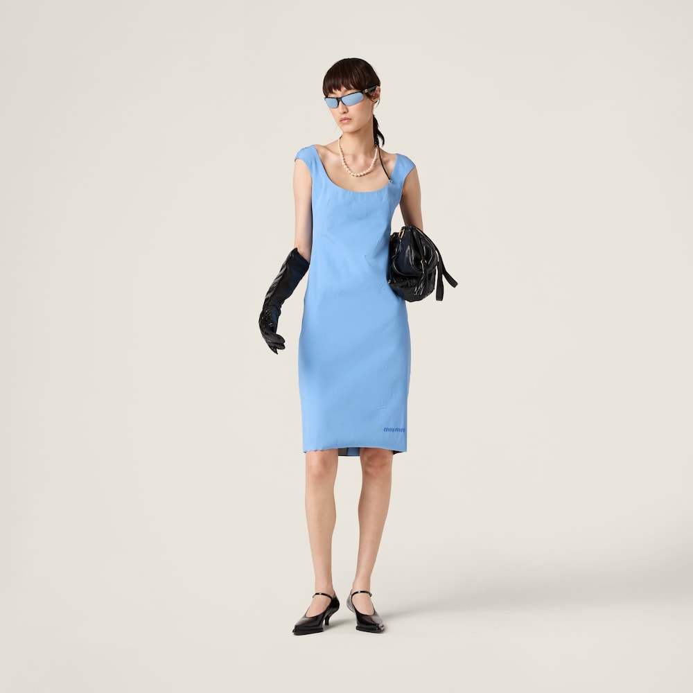 Poplin and jersey dress