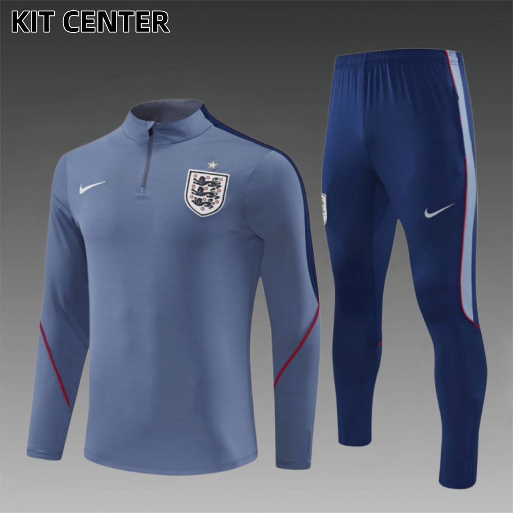 26/27 England grey Half Zip Training Kit (Adult Kids Kit)