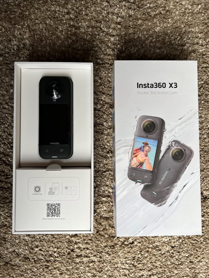 nsta360 X3 - Waterproof 360 Action Camera with 12 48MP Sensors, 5.7K 360 Active