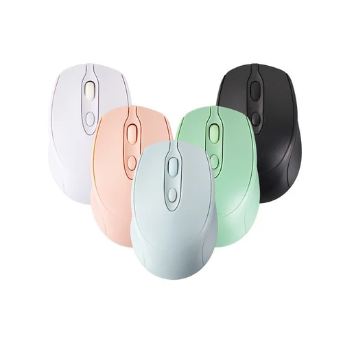 Pastel Macaron Dual Mode Wireless Silent Mouse, Bluetooth & 2.4G Wireless, Ergonomic Curved Computer Mice, 3 Speed Adjustable DPI for Office Laptop Desktop