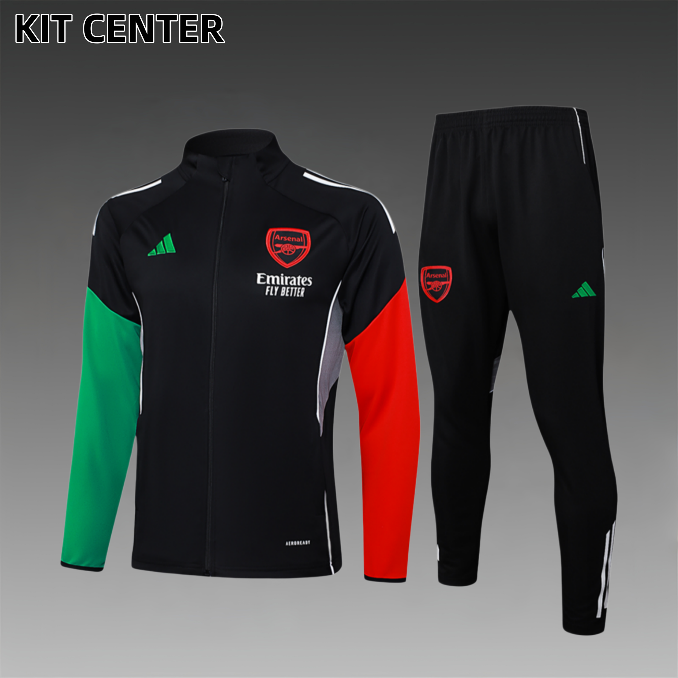 2025/2026 Arsenal Black Adult Full Zip Training Suit (Adult Kit)