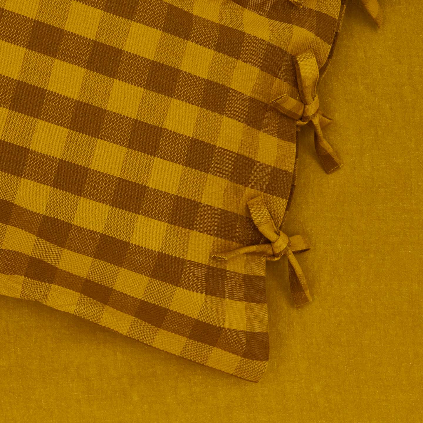 Essential Gingham Pillowcases, Set of 2 - Mustard/Bronze
