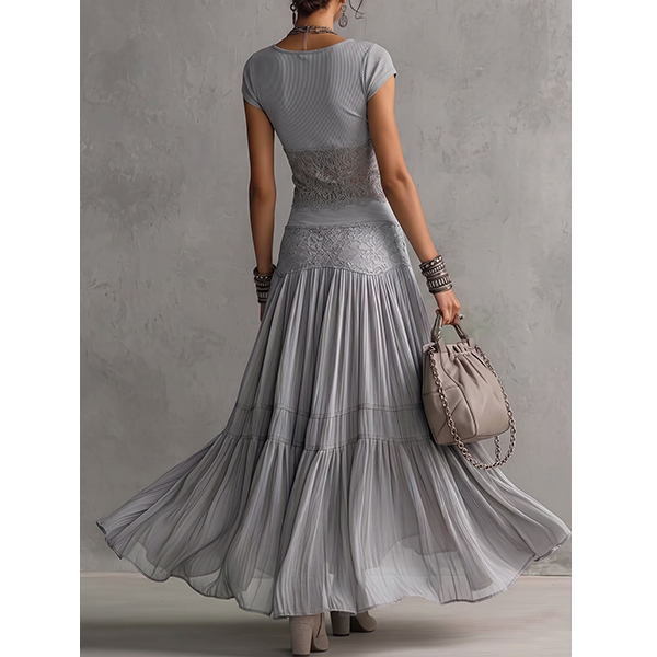 CROP TOP MET KANTEN MAXI-ROK SET