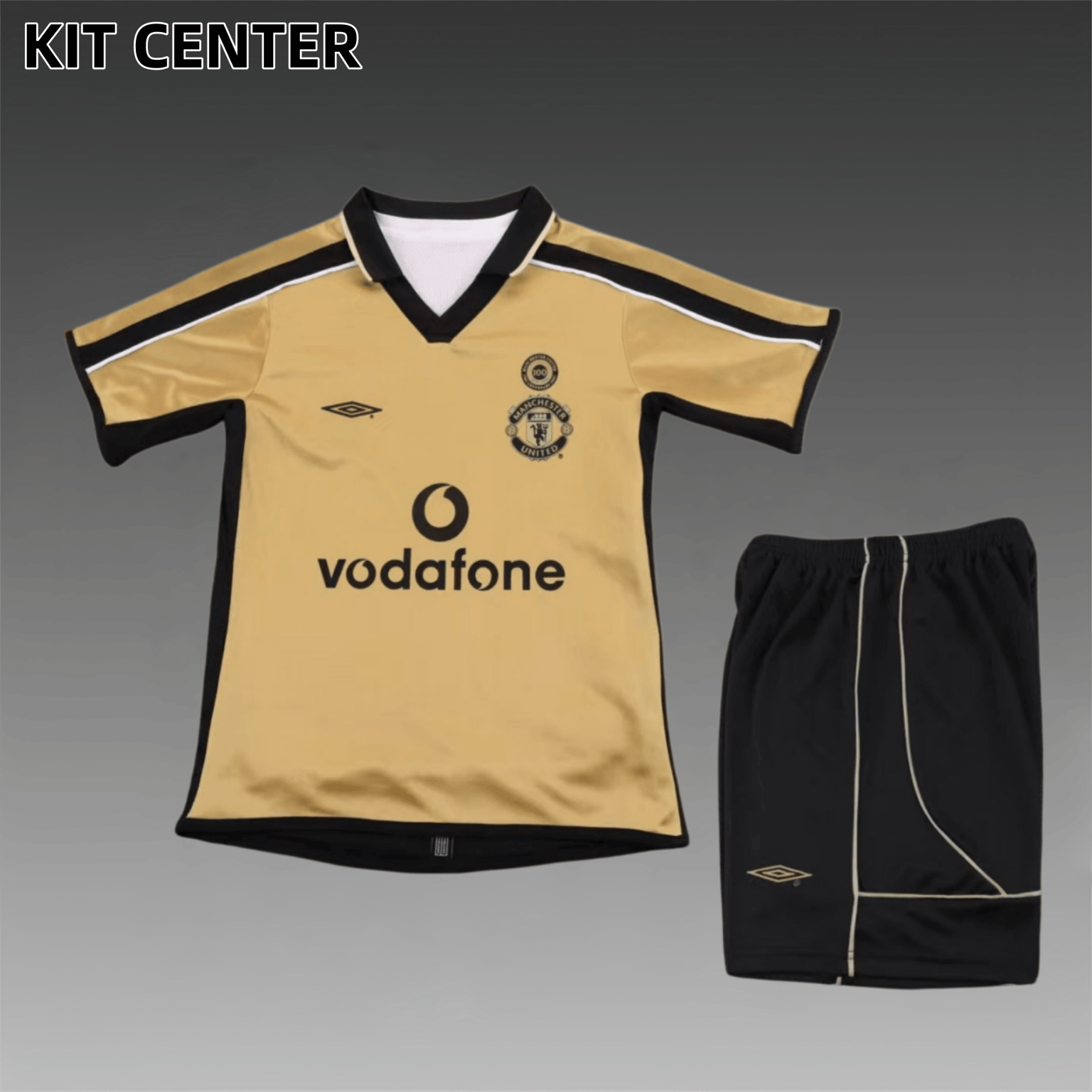 01/02 Manchester United Commemorative Edition Retro Football Soccer Kids Kit