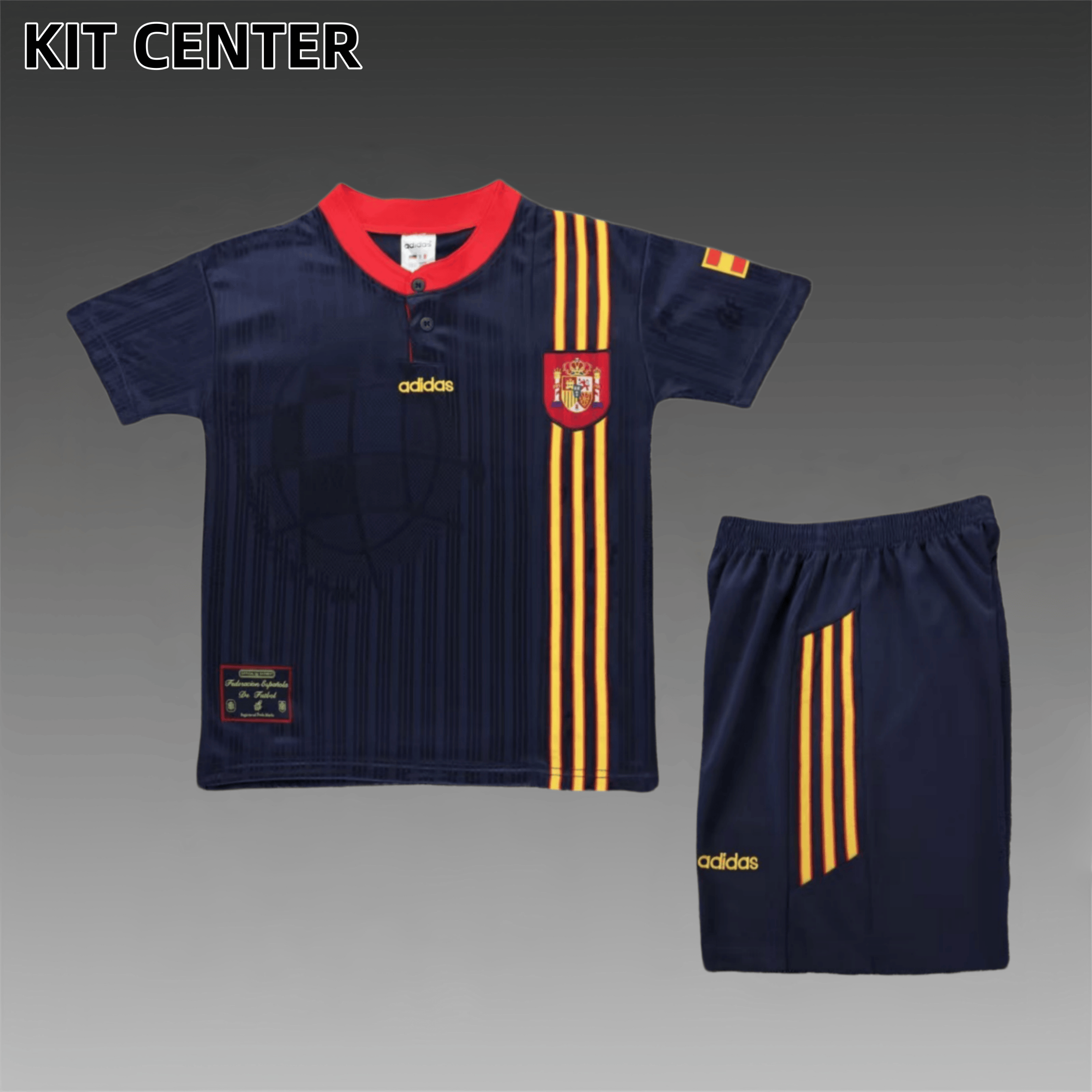 1996 Spain Away Retro Football Shirt  Kids Kit