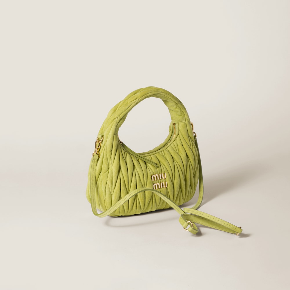 Wander matelassé suede bag