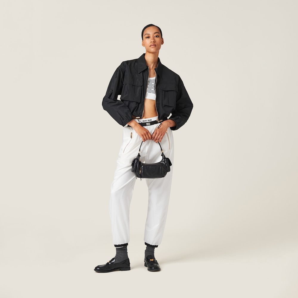 Technical silk blouson jacket