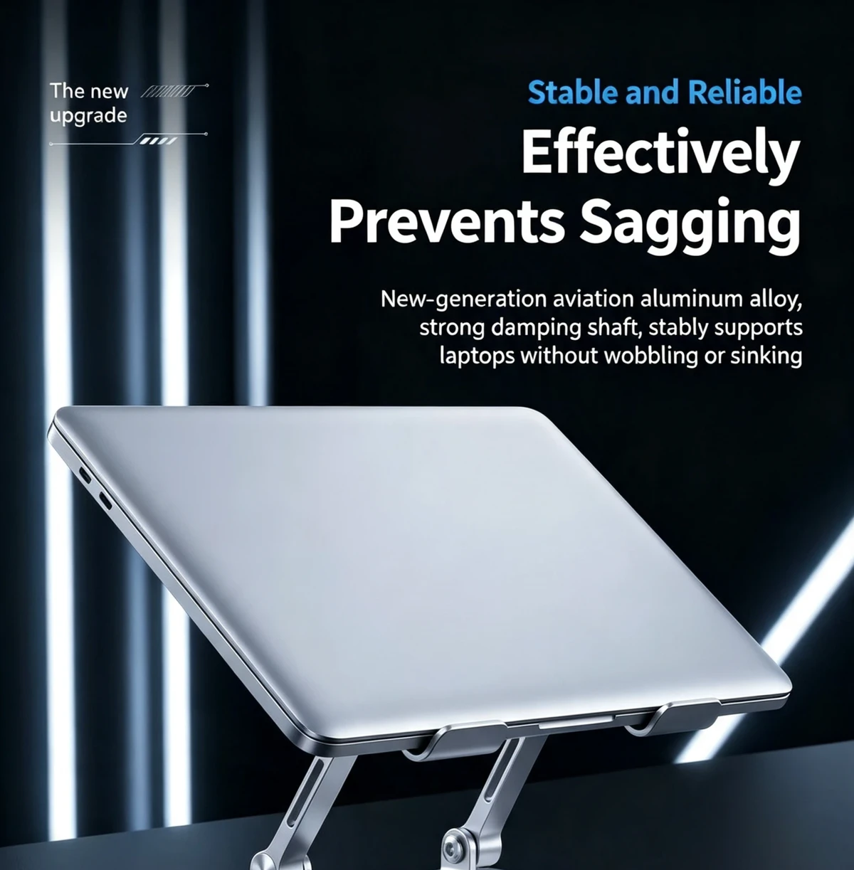 360° Rotating Aluminum Laptop Stand, Ergonomic Adjustable Foldable Notebook Riser, Hollow Heat Dissipation Desk Holder for 10-17 Inch Laptops & Tablets