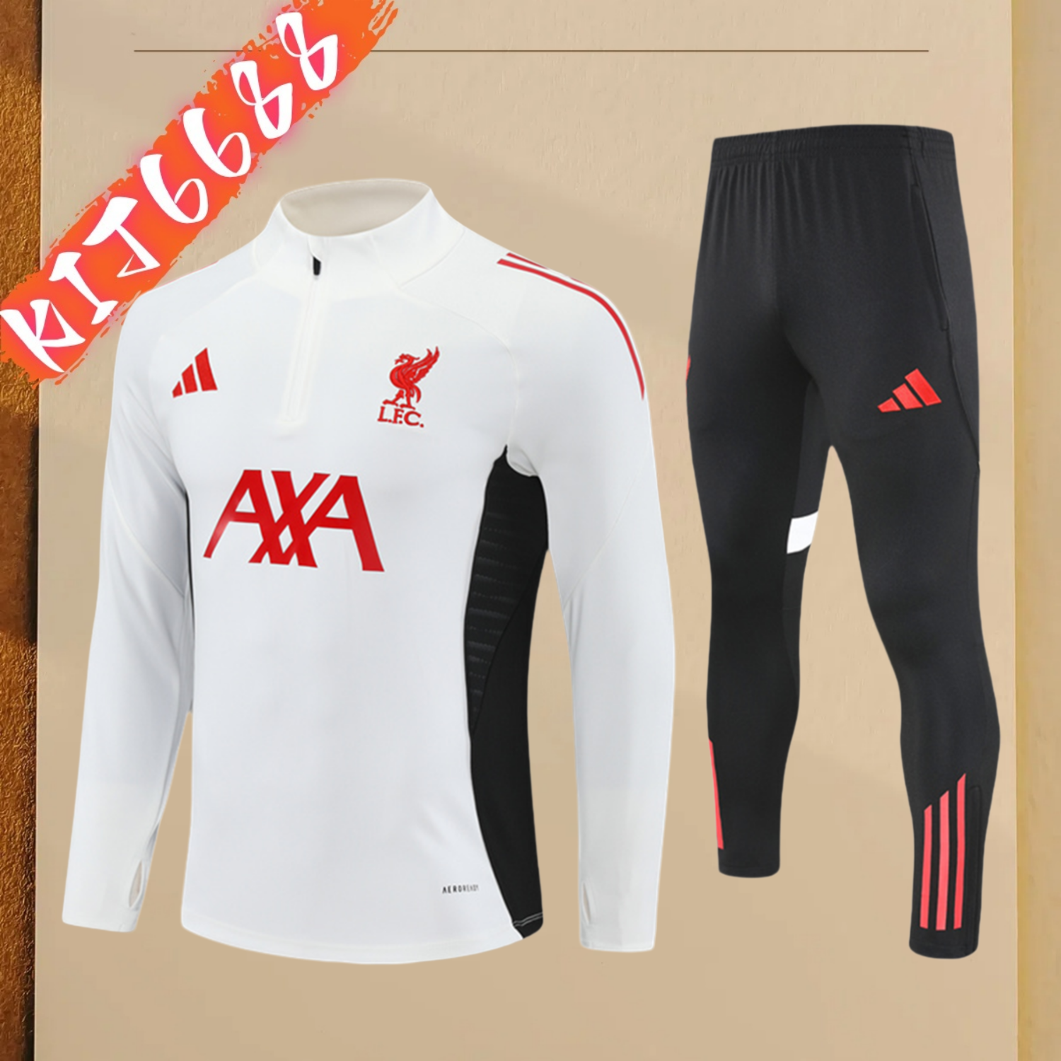 2025/2026 Liverpool Light Gray Adult Half Zip Training Suit (Adult Kit)