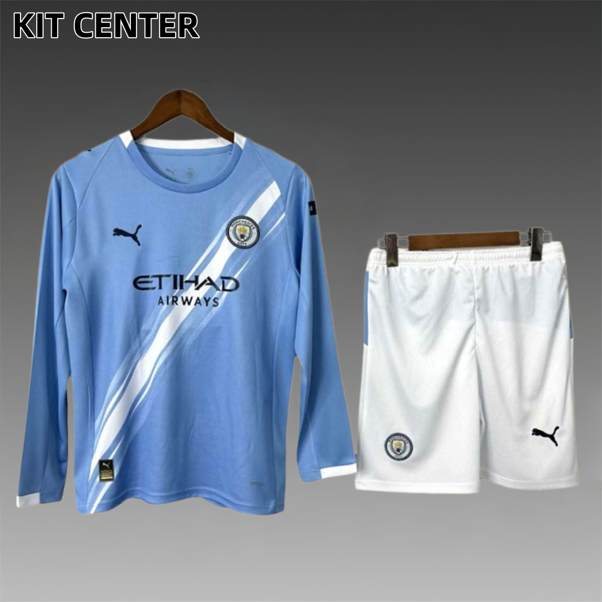 2025/2026 Manchester City FC Long Sleeve Football Shirt (Fans Kit socks)