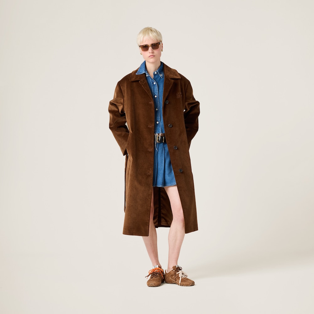 Single-breasted corduroy coat