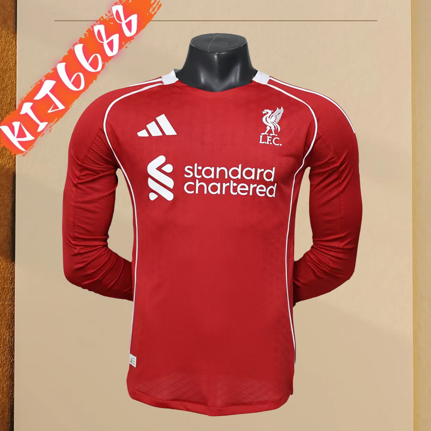 2025/2026 Liverpool FC Home Long Sleeve Football Shirt (Player)