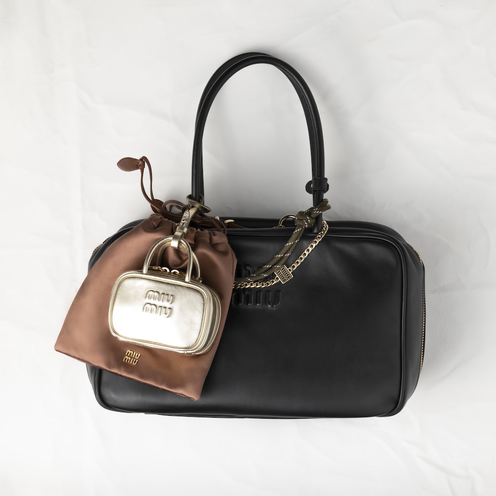 Beau laminated leather micro bag