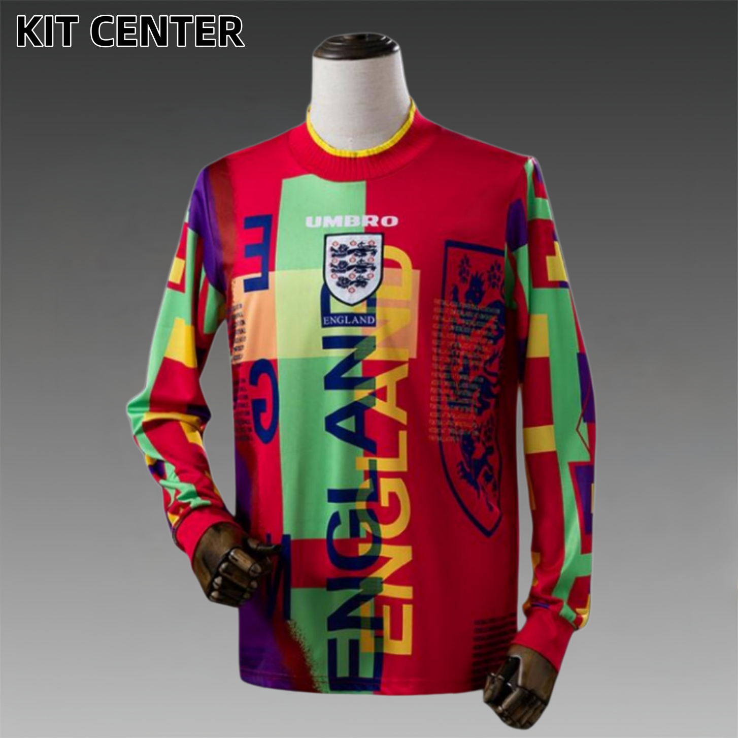 1996 England  Goalkeeper Long Sleeve Retro Jersey