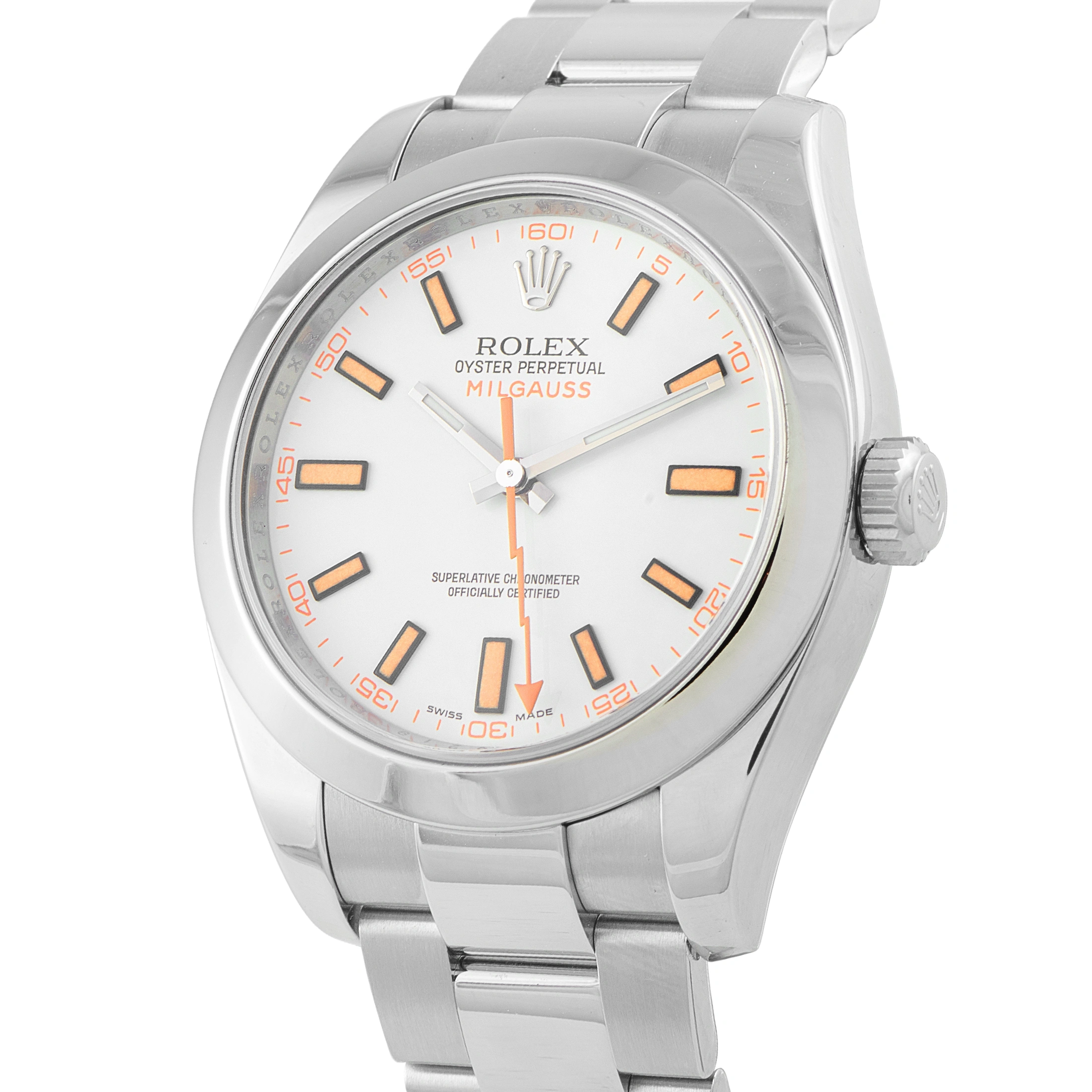 RolexMilgauss White Dial Steel Watch 116400