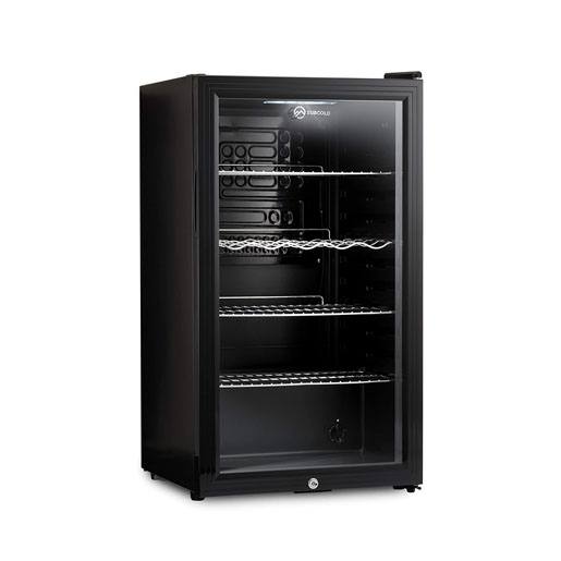 Subcold Super85 LED &ndash; Under-Counter Fridge | 85L Beer, Wine & Drinks Fridge | LED Light + Lock and Key | Energy Efficient (Silver, 85L) [Energy Class E]