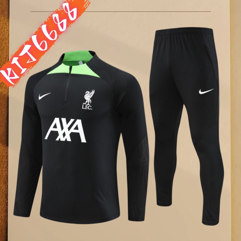 23/24 Liverpool black Half Zip Training Kit (Adult Kids Kit)