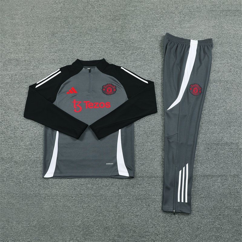 24/25 Manchester United dark grayHalf Zip Training Kit (Adult Kids Kit)