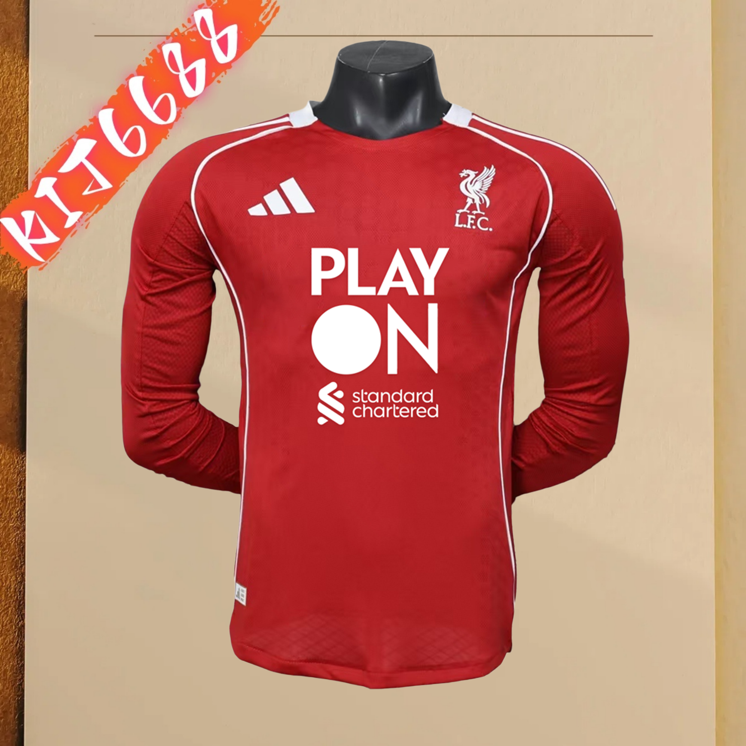 2025/2026 Liverpool “Play On” Home Long Sleeve Football Shirt (Player)