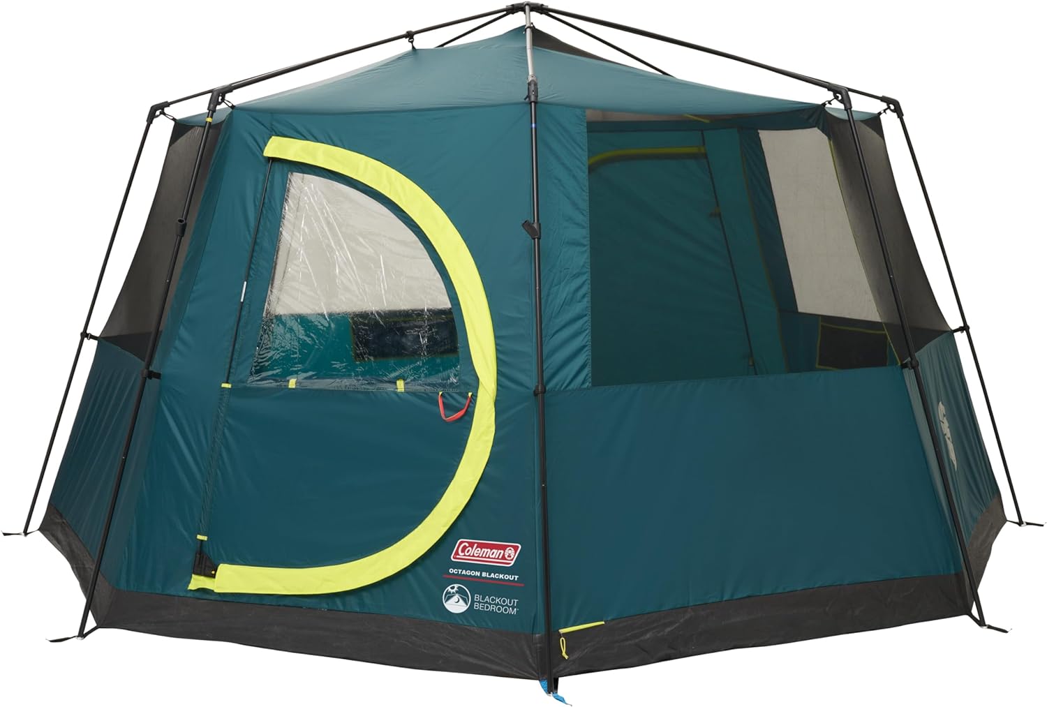 Coleman Tent Octagon, 6 Man Festival Dome Tent, 6 Person Family Camping Tent with 360&deg; Panoramic View, Stable Steel Pole Construction, Sewn-in Groundsheet, 100 Percent Waterproof