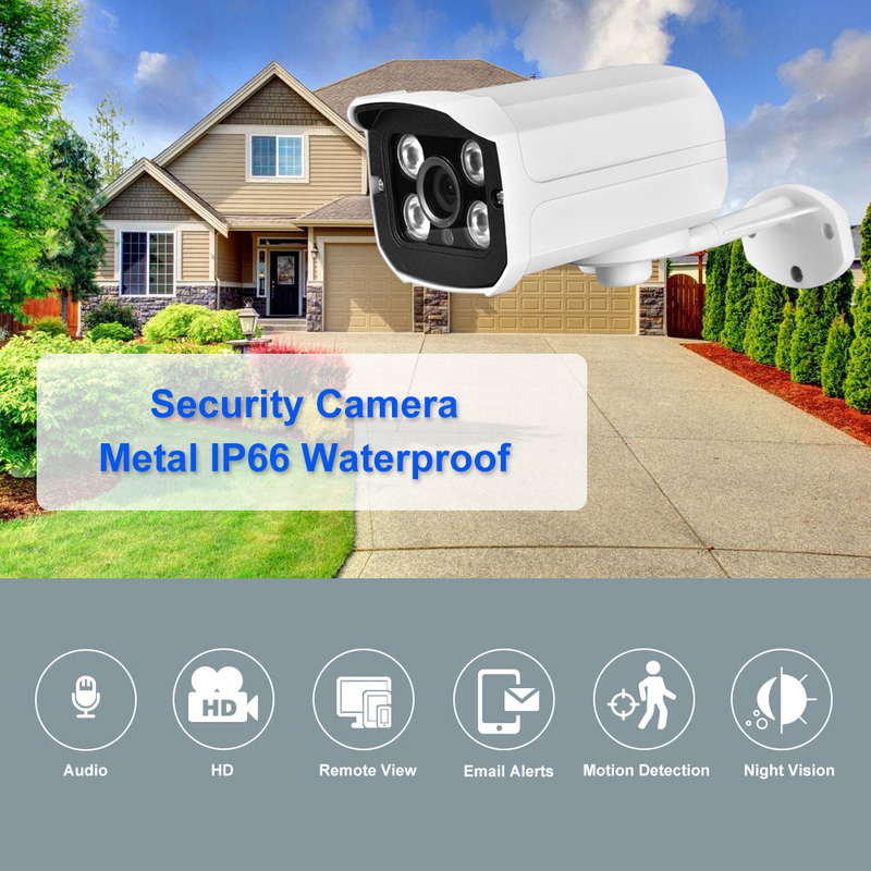 Gadinan 2.8mm Wide-Angle Lens IP Camera 8MP IP66 Metal Waterproof All-weather Security Camera Live recording Full HD 4K Camera