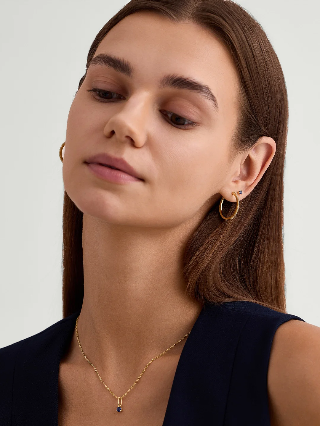 Large Pave Sapphire Hoops