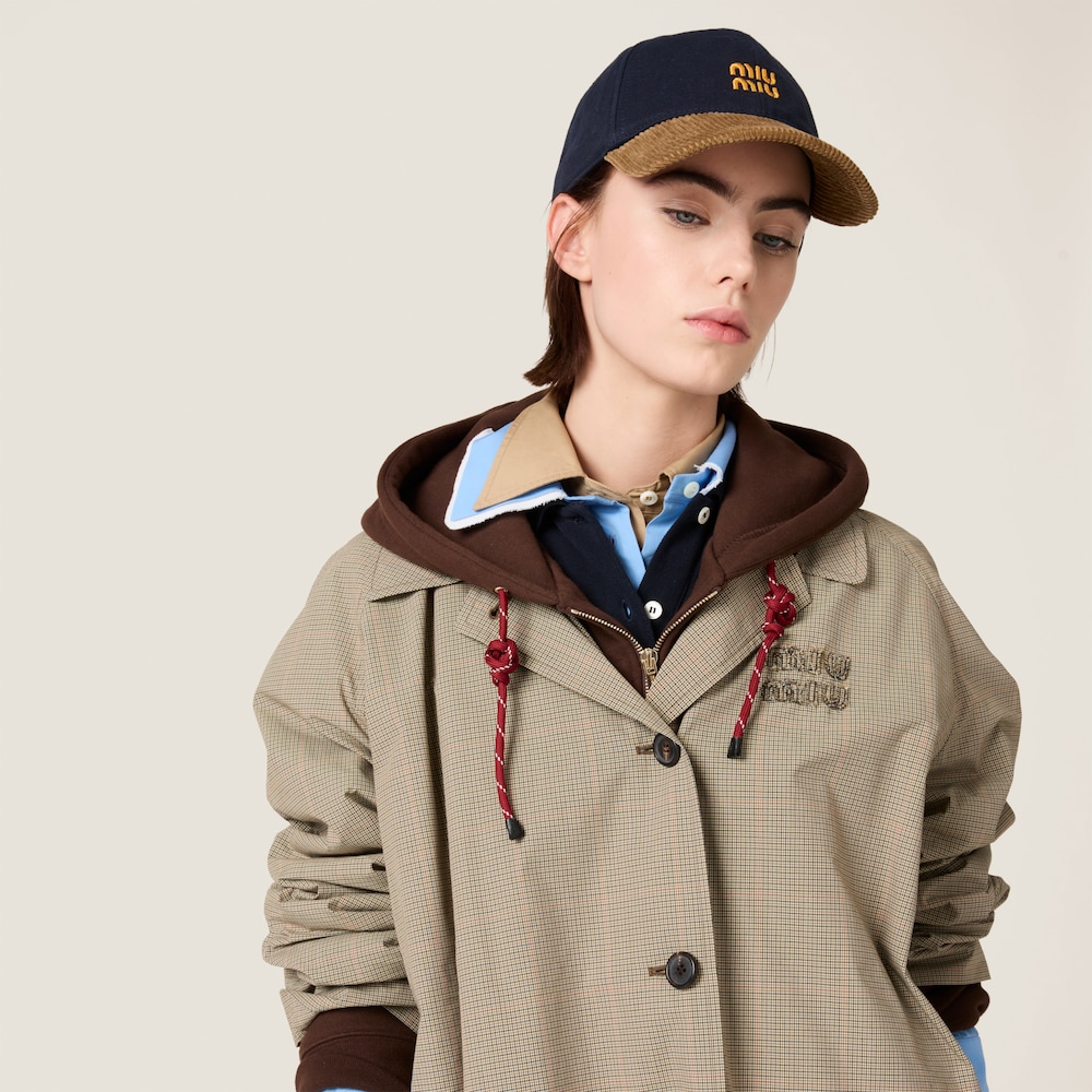 Denim and corduroy baseball cap